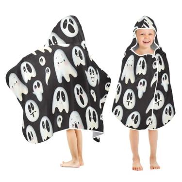 Imagem de Burbuja Boo Toalha de banho com capuz para crianças, toalha de praia de pelúcia macia absorvente para meninas e meninos 3-10 anos, 61 x 127 cm