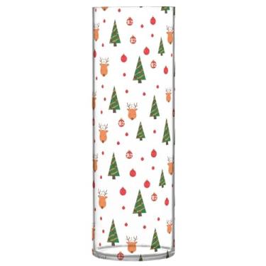 Imagem de Burbuja Vaso de flor de veado de árvore de inverno, não quebrável, alto, redondo, transparente, vaso cilíndrico para decoração de casa, escritório, buquê de casamento