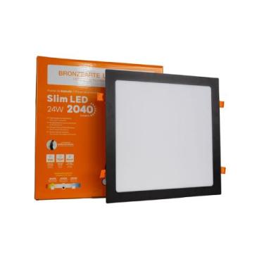 Imagem de Painel de Embutir Slim LED Quadrado Preto 24W 4000K 30X30CM IP40 Bivol
