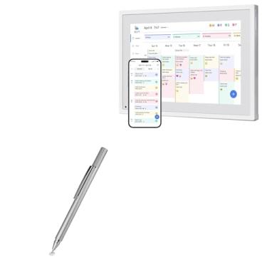 Imagem de BoxWave Caneta Stylus compatível com calendário digital Dragon Touch Dragon (25.7 cm) - Caneta capacitiva FineTouch, caneta Stylus super precisa - prata metálica