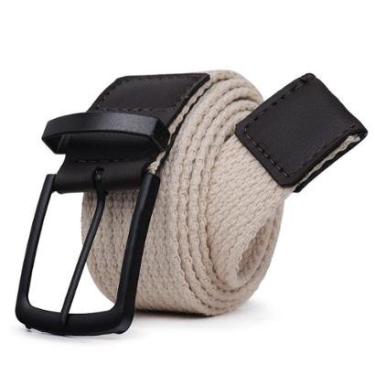 Imagem de Cinto Masculino Palha e Preto Casual Fivela Metálica-Masculino