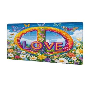 Imagem de Tapete de mouse grande e pacífico primavera amor impermeável computador estendido tapete protetor de mesa tapete antiderrapante base de borracha para escritório, computador, teclado, laptop e mesa de