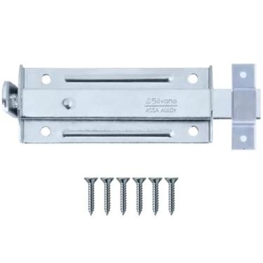 Imagem de Ferrolho Trinco Tarjeta Fecho Chato Para Porta Janela Portão 10cm Zincado | Silvana