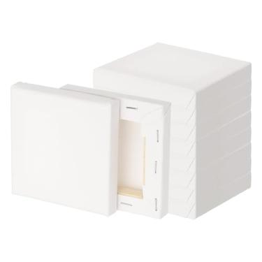 Imagem de PATIKIL Tela de pintura, pacote com 10 4 x 4 tábua de desenho em tela de algodão em branco conjunto de tinta a óleo acrílica suprimentos de arte para aquarela óleo acrílico guache têmpera