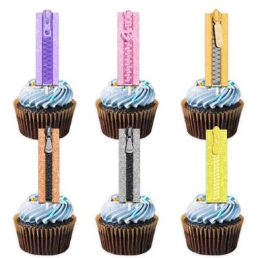 Imagem de Conjunto de suprimentos de decoração de festa de aniversário com 18 peças de corrente colorida com zíper e glitter para decoração de festa de aniversário para homens e mulheres