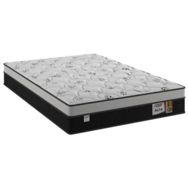 Imagem de Colchão De Casal Alfa Molas Ensacadas Plumatex Preto/branco - PLUMATEX
