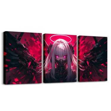 Imagem de Erosebridal Arte de parede em tela de anime japonês, decoração de parede emoldurada de anime para crianças, meninas, adolescentes, homens, quarto, sala de estar, desenho animado, mangá, pintura kawaii