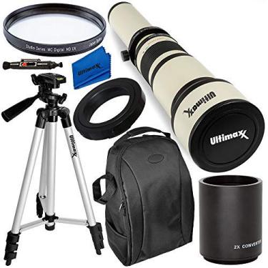 Imagem de Ultimaxx 650-1300 mm (com 2X- 1300-2600 mm) Teleobjetiva Zoom Kit para Canon EOS Rebel T3, T3i, T4i, T5, T5i, T6, T7 T6i, T6s, T7i, SL1, SL2, EOS 60D, 70D, 77D, 80D, 5D III, 5D IV, 6D, 7D, 7D II