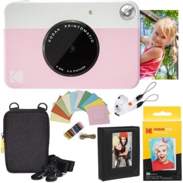 Imagem de Kodak Pacote de câmera instantânea Printomatic (rosa) Papel Zink (20 folhas) – Capa – Álbum de fotos – Molduras para pendurar.