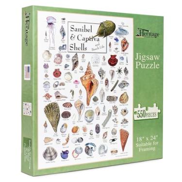 Imagem de Heritage Puzzle Shells of Sanibel & Captiva Puzzle – 550 Pieces, 18" x 24" – Coastal Nature Puzzle – Art by John & Jackie Leatherbury Douglass – Beach and Marine Life - Made in U.S.A.