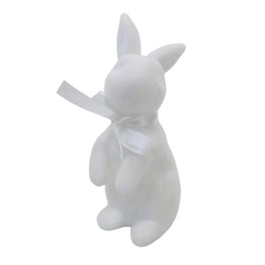 Imagem de KiBcsLic Coelhinho de pelúcia para decoração de Páscoa, enfeite de mesa macio para festas e jantares, Branco