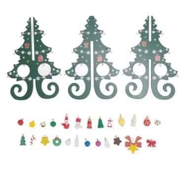 Imagem de Árvore de Natal em miniatura de madeira, artesanato engraçado de madeira, árvore de Natal com enfeites, faça você mesmo, árvore de Natal, micro decorações criativas para casa,