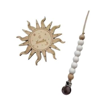 Imagem de Clipe De Chupeta De Silicone Cor Madeira Para Bebê, Mordedor Calmante 