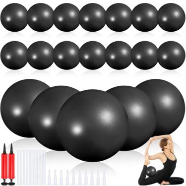 Imagem de Sotiff 20 bolas pequenas de pilates para exercícios de 22 cm para estabilidade, fitness, fisioterapia, alongamento e treino de força central em casa, academia, escritório (preto sólido)