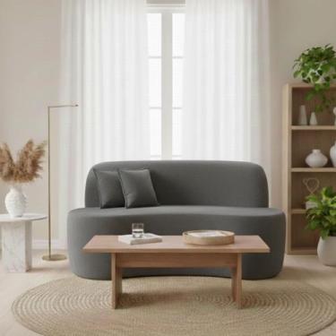 Imagem de Sofá Minimalista Orgânico 2 Lugares Sala Bouclé - Tatite Decor, Bouclé