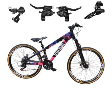 Imagem de Bicicleta 26 VikingX T25 21v Freeride Cambios e Trocadores SHIMANOS Pneu Slick Fino Fx Amarela1.50-Unissex
