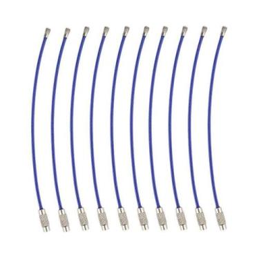 Imagem de Tag De Chaveiro Em Aço Inoxidável Com Corda, Cabo, Laço, Anéis De Fech