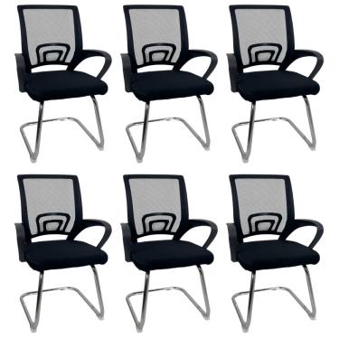 Imagem de  Kit 6 Cadeiras de Escritório Begônia Oficial Fixa
