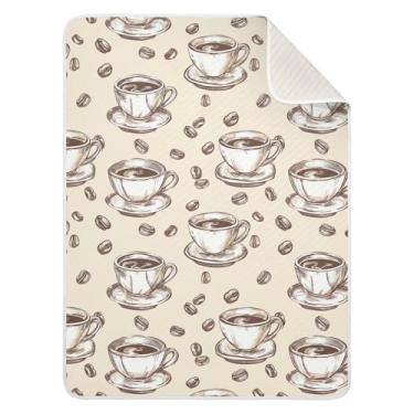 Imagem de Wassud Cobertor de bebê Coffee and Beans para meninos e meninas, cobertor para recém-nascidos, cobertores macios para bebês 76 x 101 cm