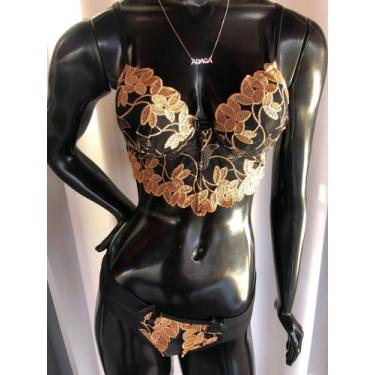 Imagem de Conjunto cropped no tule bordado - Adaga moda íntima , Branco, G