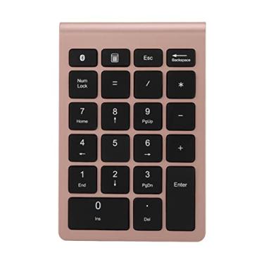 Imagem de Teclado Numérico, 22 Teclas Mini Teclado Numérico Sem Fio BT V5.0 Teclado Numérico De Baixo Retardo Ultra Fino Teclado Ergonômico Ergonômico Com Pé Tesoura(Dourado)