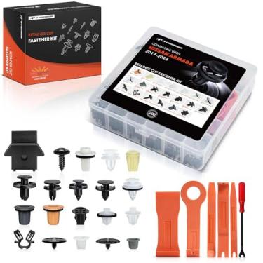 Imagem de A-Premium Kit de clipes de retenção de carro de 200 peças (20 tamanhos) compatível com Nissan Armada 2017-2024, para-choque para-choque capô guarnição de porta tampa auto pino plástico rebite conjunto