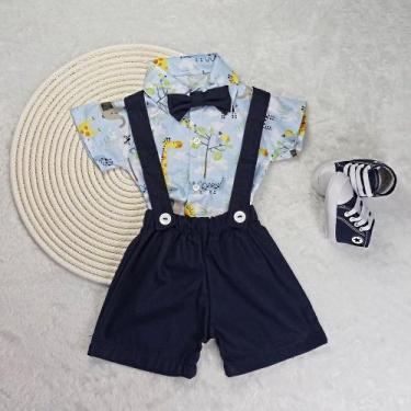 Imagem de Conjunto Infantil Menino Mauricinho Camisa Social Com Gravata Mais Sho