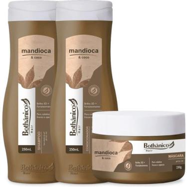 Imagem de Kit Mandioca E Coco Shampoo + Condicionador 250ml + Máscara 250g Botha