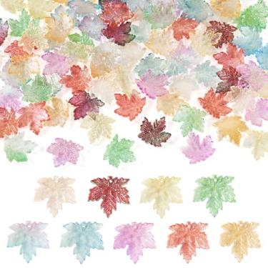 Imagem de FASHEWELRY 90 peças pingentes de vidro folha de bordo cristal transparente mini folhas pingentes outono planta brincos pingentes para colar joias fabricação suprimentos DIY artesanato