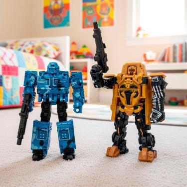 Imagem de Brinquedo Robô Transforma Soldado Carro Acessórios Kit 2pçs