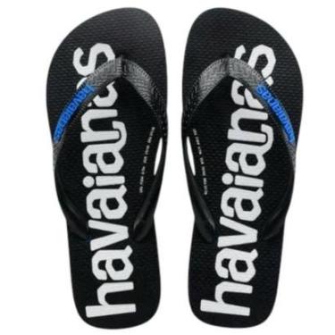 Imagem de Chinelo Havaianas Top Logomania 2 - Preto e Azul - 45/46-Masculino