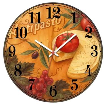 Imagem de Relógio De Parede 29cm Cozinha Decorativo Silencioso Pendulart (Cozinha09 - Antipasto)