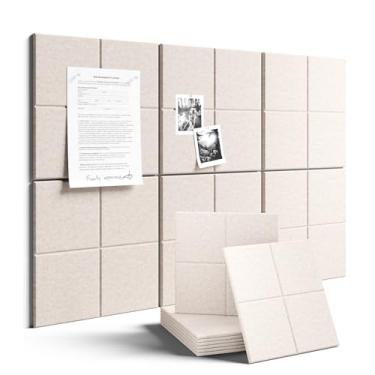 Imagem de Fluxynara Quadro de avisos grande de feltro 91 cm x 61 cm Alternativo para quadro de cortiça - Pacote com 6 com 40 abas adesivas removíveis seguras, quadros de cortiça para paredes, quadro de cortiça