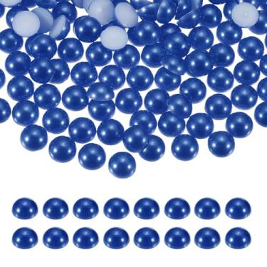 Imagem de Generic 1000 peças de meia pérola para artesanato, 6 mm de plástico metade flatback imitação de pérolas cabochão contas soltas strass para artesanato DIY roupas copo sapatos enfeite unhas (azul escuro