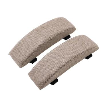 Imagem de MERIGLARE Almofada para apoio de braço de cadeira de escritório, capa removível e lavável, almofada para apoio de braço de cadeira gamer, para cotovelo de sofá, Cáqui