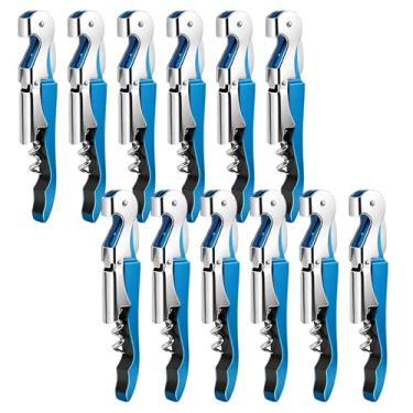 Imagem de Abridor de chaves de vinho, abridor de garrafa de vinho inoxidável para uso em casa, escritório, cozinha, restaurante, bar (12, azul)