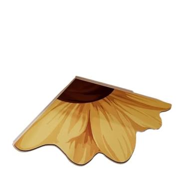 Imagem de Tapete para cozinha, flor, tapete macio, absorvente de lama de diatomáceas, lavável, irregular, canto em forma de leque, antiderrapante (cor arco-íris, 80 x 50 cm)