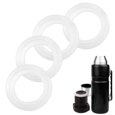 Imagem de Juntas de silicone de substituição compatíveis com garrafa térmica THERMOS inoxidável King isolada a vácuo, 1,134 g, embalagem com 4 vedações à prova de vazamento de grau alimentício