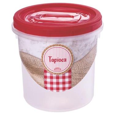 Imagem de Porta mantimentos com tampa rosca tapioca 1,8 litros Plasutil ref. 144