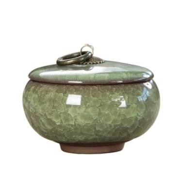 Imagem de KEG801302 Manteiga de cerâmica rachada organizador de chá portátil doméstico com tampa de bancada (azul)