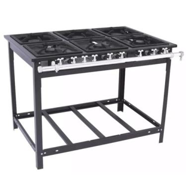 Imagem de Fogão Industrial a Gás Baixa Pressão 6 Bocas com Espera Forno Vap6 Venâncio