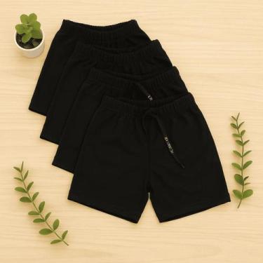 Imagem de Kit com 3 Shortinhos Bebê Bermuda Tapa Fralda Infantil Dry Fit Secagem