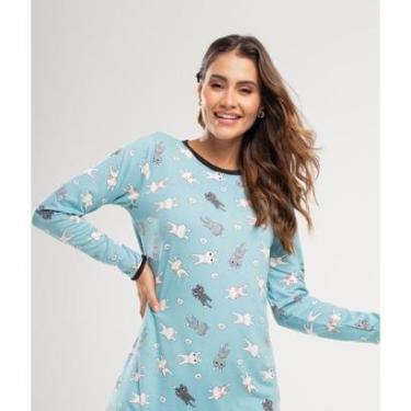 Imagem de Camisola Salvatore Fashion Manga Longa Malha Feminina-Feminino