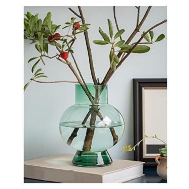 Imagem de Vasos para flores nórdico luxuoso vaso de vidro decoração criativa sala de estar mesa flores cultura aquática flor seca simples arranjo de flores transparente vaso decorativo para casa (grande)