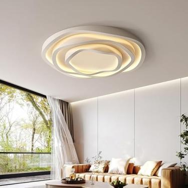 Imagem de Lustre minimalista de LED moderno para quarto, luminária de teto para escritório, luminária pendente para sala de estar, luminária de teto com regulagem de intensidade por controle remoto, l