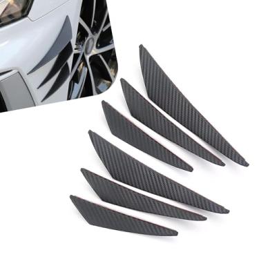 Imagem de Icyfond Kit de 6 peças de spoiler de carro, anticolisão, divisor de lábios, para-choque dianteiro, autoadesivo de PVC, difusor antiarranhões, decoração de spoiler, exterior universal para a maioria