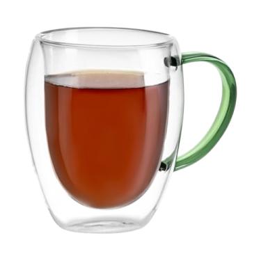 Imagem de Xícara em Vidro Borossilicato com Parede Dupla, 350ml (Verde)