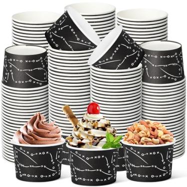 Imagem de Maxdot 50 peças de copos de lanche de futebol 255 g descartáveis copos de sorvete futebol papel decorativo tigelas de sobremesa suprimentos de festa de futebol para iogurte cupcakes sopa comida quente