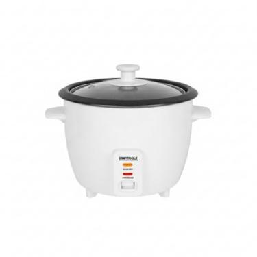 Imagem de Panela de Arroz Elétrica 1,3L 400W 220V - Capacidade para 5 Copos, com Revestimento Antiaderente e Bandeja de Cozimento a Vapor - Mantém Aquecido Automaticamente (Branca)