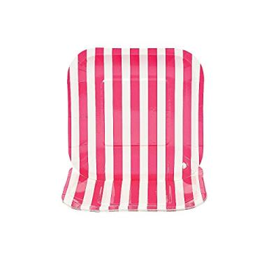 Imagem de Fun Express Pratos de sobremesa quadrados listrados rosa choque - pratos descartáveis para aniversário, chá de bebê, casamento, ano novo, festa e evento de Natal - pratos e tigelas sólidas -